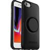 OtterBox Cover per iPhone 7/8/SE 2.ª gen/SE 3.ª gen Otter+Pop, resistente a shock e cadute, cover con PopGrip PopSockets, testata 3x vs le norme anti caduta MIL-STD 810G, Nero