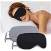 Molirex Mascherina per Dormire per Uomini e Donne, Utilizzabile su Entrambi i Lati, in Cotone e Seta, per Dormire Comodamente a Casa e in Viaggio (nero/nero/grigio/grigio scuro)
