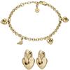 Emporio Armani Donna Bracciale e Orecchini in Ottone Dorato, Set