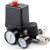 Leikurvo Pressostato compressore regolatore di pressione, compressore d'aria 220 V con 2 manometri, regolatore interruttore compressore valvola di controllo, 90 - 120 PSI compressore d'aria compressore