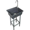 shawoo Lavello da parete autoportante a vasca singola, lavello da cucina 42 x 32 cm con foro per rubinetto da 3,2 cm, lavelli in plastica per casa, ristorante, dormitorio, garage, bagno, lavanderia