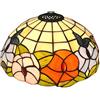 NoBeiYi Paralume di ricambio per tavolo in vetro colorato Tiffany, 30,5 cm, motivo: farfalla e fiore, solo paralume, accessori esclusivi, confezione da 1 NoBeiYi