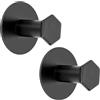 SAYAYO Ganci Adesivi Ganci Portasciugamani Nero in Acciaio Inox Gancio Appendiabiti da Parete Ganci Accappatoio Bagno Senza Foratura, Appendi Strofinacci per Cucina, 2 Pezzi
