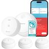 Heiman Rilevatore di Fumo Smart - Set da 3 con Gateway e Controllo tramite App, Batteria 10 Anni, Q-Label e EN 14604, Rilevatori di Fumo Wireless Interconnessi con Supporto Magnetico, Bianco