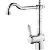OGOMONDO Miscelatore Lavello Cucina Modello England Cromato in Ottone con Dischi Ceramici Bocca Alta Orientabile Monocomando