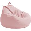 Highdi Poltrona Sacco Adulti 90 x 110 cm - Senza Imbottitura, Cotone e Lino Pouf Sacco, Rosa Bean Bag Chair per Soggiorno/Camera/Gaming