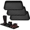 Hanlintk Vassoio per stivali e scarpe in plastica con bordo rialzato. Set di 3 per ingressi, ponti e patio