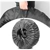 Esshogo Borsa Pneumatici Auto, Copertura Della Ruota di Scorta, Copertura per Pneumatici, Copri Gomme, Auto Ruota Copertura, per Rimorchio Camper Camion SUV Auto Diametro 65 cm, Nero, con Manico