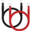 URAQT Cavo Batteria, 2 Pezzi 35mm² 30cm Cavo Batteria Auto, 2AWG Cavo