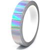Finest Folia 10 metri strisce decorative olografiche artigianato mobili auto moto modellismo decorazione strisce decorative strisce adesive autoadesive fai da te (Ologramma argento, Larghezza 20mm)