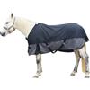 Gallopoff 1200D - Coperta per cavalli resistente agli strappi, senza imbottitura, 0 g, leggera, impermeabile e traspirante, per cavalli, per esterni, colore nero/grigio, 135 cm