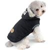 SELMAI Cappottino Cane Taglia Piccola Felpe con Cappuccio Giacca per Cani Vestiti Gatti Nudi Cane Femmina Invernale Abbigliamento Cuccioli per Animali Domestici Chihuahua Prova del Freddo Nero M