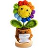 SPERMUOY Pocket Hug - Girasole positivo, portafortuna, in lana creativa, con fiori, patate positive, regalo per la laurea