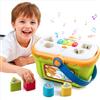 Meribbit Giocattoli Sensoriali, Scatola Musicale con Forme da Incastro per Bambini 1-3 Anni, Giochi Educativi per 2 Anni con Luci e Pianoforte, Regalo per 1 2 3 Anni
