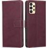 RankOne Cover per Samsung Galaxy A13 4G (6.6 Inches), Custodia Flip Pelle Portafoglio, Magnetica Libro Bumper Cover Case - Rosso