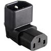 TECHZOCO Adattatore da IEC c14 a C13 a gomito, connettore IEC 320 C13 a C14 90 gradi, 10A 250V, adatto per computer, monitor, stampante, UPS Server, Nero