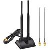 Eightwood Antenna WiFi Antenna remota Cavo di prolunga Bluetooth Antenna WiFi Magnetica 2,4 GHz 5,8 GHz con Cavo Femmina a Spirale da MHF4 a RP-SMA per PC Desktop Scheda di Rete Wireless NGFF M.2