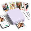 Nelko Stampante Fotografica Portatile a Colori PP01, Stampa Istantanea Adesivi da Smartphone, App di Modifica Divertente, Compatibile con iOS e Android, Ideale per Natale e Foto Istantanee, Viola