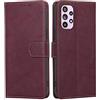 RankOne Cover per Samsung Galaxy A33 5G (6.4 Inches), Custodia Flip Pelle Portafoglio, Magnetica Libro Bumper Cover Case - Rosso