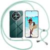 ISOI Cover con Cordino per Realme 12 4G/Realme 12 Plus 5G, Custodia Trasparente con Collana Tracolla Laccio Collo Ultra Sottile Morbido TPU Silicone Antiurto AntiGraffio Antiscivolo Case, Verde