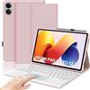IVEOPPE Tastiera per XIAOMI REDMI Pad 2 Pro/Pad Pro 12.1 con Touchpad, Cover Keyboard Trackpad Italiano QWERTY, Senza fili Bluetooth Staccabile Custodia, Rosa
