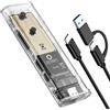 Atshld Case SSD M.2 NVMe, Adattatore SSD USB-C 10Gbps, Case Esterno USB 3.1 Gen 2 per SSD PCIe M-Key 2230/2242/2260/2280, Supporta UASP, TRIM, Plug and Play, Compatibile con Windows, Mac OS, Linux, Android