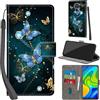 PHINIENLAND Cover per Xiaomi Redmi 10X 4G / Note 9 Case PU Pelle Custodia [Kickstand] [Chiusura magnetica] [Slot per Schede], Portafoglio Flip Custodia per Redmi Note 9,Farfalla