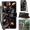 PHINIENLAND Cover per Motorola Moto G35 custodia portafoglio Fiori | 3 scomparti carte, 1 tasca banconote, Chiusura magnetica, Supporto, Pelle PU flip cover per Moto G35