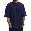 LAOARA Maglietta Uomo Oversize T Shirt Estiva Manica Corta Magliette Basic Girocollo Sportiva Tshirt Nero M