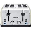 PRIXTON Tostapane 4 Slice 1900W a 4 Fessure Extra Large, Acciaio Inox, 7 Livelli di Tostatura, Funzioni Scongelamento e Riscaldamento (Bianca)