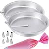 HANFCO® Set di 2 teglie rotonde antiaderenti con 7 accessori da forno, 25,4 cm e 17,8 cm, per cheesecake