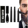 Cutiolly Penna per Barba Uomo,Kit Penna Barba Istantanea,Kit Matita Riempitiva per Barba Uomo,Beard Filling Pen,Riempimento Barba Impermeabile,Matita per Barba e Pennello per Barba (Nero, Kit Penna Barba-B)