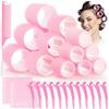 GeeRic 33pz Bigodini per Styling Capelli, GeeRic 18 Bigodini Autoadesivi+12 Fermagli per Capelli+2 Magic Bangs+Pettine DIY Rullo di Bigodino per Capelle Lunghi/Corti/Parrucchiere(Diametro:4.4/3.6/2.5CM)