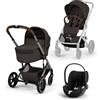 Cybex Gold Trio Balios S Lux Con Navicella Pieghevole e Cloud T - Chocolate Brown