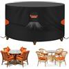 Kovshuiwe Ø135x80cm Telo Copritavolo Tavolo da Esterno Rotondo,Copertura per Tavolo Rotonda da Terrazza Impermeabile,420D Oxford Tessuto Tavolo Giardino Tondo,Copertura Tavolo Esterno Rotondo