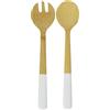 PEBBLY - Posate per Insalata in bambù con Manici Color Crema - 29 cm - per servire, mescolare e preparare, Manici Lunghi per Tutti i Tipi di insalatiere
