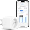Meross Presa collegata (tipo E), 16A Presa WiFi Compatibile con Alexa e Google Home, Presa intelligente di consumo elettrico con controllo vocale, controllo remoto e configurazione Bluetooth