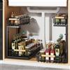 JOUING 2 Pezzi Organizer Sottolavello a 2 Livelli Regolabile in Altezza Organizzatore Sotto Lavello Metallo Scorrevoli Cassetti Scaffale Estraibile per Cucina Bagno (Nero, confezione da 2)