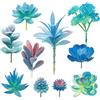 Woohome Piante Grasse Finte Decorative, 10 Pz Blu Succulente Artificiali Piante Succulente Finte per La Decorazione del Paesaggio Decorazioni, Casa Giardino Decorazioni