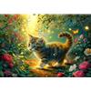 EOBROMD 5D Diamond Painting Kit Completo Gatto, Fiori Pittura Diamante FAI DA TE, Diamond Painting Adulti, Strass Ricamo a Punto Croce Painting per Decorazione Casa 30x40cm