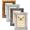 XUANLUO Set di 4 cornici portafoto da 4 x 6 pollici, stile rustico, retrò, con supporto da parete in vetro e display da tavolo, regalo di nozze per parenti e amici