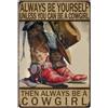 SUPERDANT Stivali Da Cowgirl In Metallo Targa Retrò Citazioni Cowboy Poster Decorativo Per Pareti Bar Caffetteria Pub Casa Formato Rettangolare 30x20cm