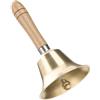 Foonary Super Forte Campanella a Mano, 1 Pezzo di Campane in Metallo con Manico in Legno, Classica Campanella in Ottone Massiccio per Scuola, Anziani, Casa, Matrimonio, Addestramento Animali, Ufficio