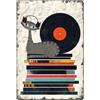 SUPERDANT Cartelli In Metallo con Scritta Cat Records Targhe di Latta Retrò con Scritta Music Record con Gatto Vintage Decorazione Della Parete Del per Bar e caffetteria 20x30cm