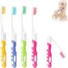WQNNQW Spazzolino da Viaggio Kit, 4 Pezzi Spazzolini da Viaggio,Portatile e Pieghevole Setole Morbide Spazzolino per Viaggi Campeggio (Verde, Rosa, Giallo, Blu)