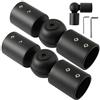 Anndason Connettore a gomito per tende ad angolo con connettore a gomito per tende da finestra a baia da 1 pollice, colore nero, set di 2