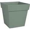 EDA - Vaso da fiori quadrato Toscana 32 cm - Volume 22 L - 32 x 32 x 32 cm - Verde alloro