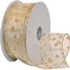Morex Ribbon Sheer Glitter Dots Nastro, Trasparente, Avorio/Oro, 2.5 x 50-YD, 45 unità