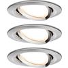 Paulmann 92959 Luce da incasso Nova Plus LED Smart Home Zigbee set tonda orientabile 3x6W dimmerabile ferro spazzolato zinco-alluminio 2700K