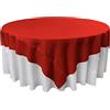 LA Linen Tovaglia Quadrata in Popeline di Poliestere, Rosso, 228 x 228 cm